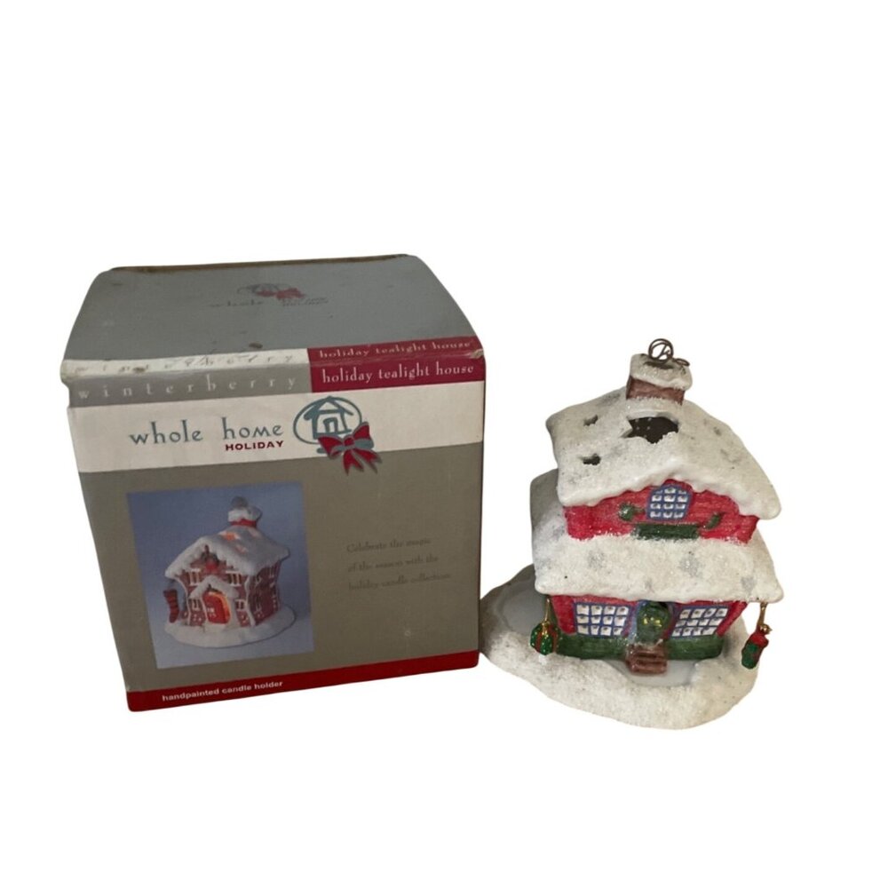 Vtg Sears Winterberry Whole Home Gingerbread Christmas House Tealight Holder